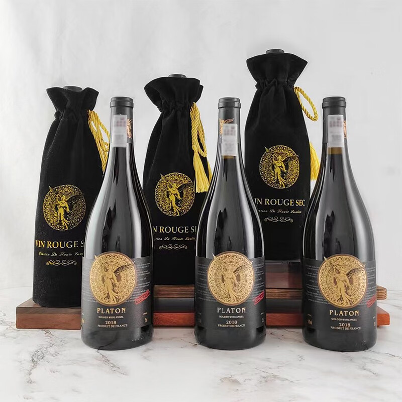 铂尔顿 法国进口16度赤霞珠红酒整箱 金翼天使干红葡萄酒礼盒装 送礼 【金翼天使】2瓶+开酒器+礼袋