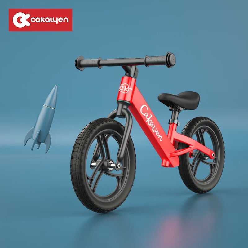 Cakalyen 美国平衡车儿童自行车滑步车两轮无脚踏单车12寸 适合85-120cm 发明家--免充气带脚托