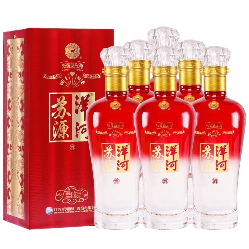 苏源洋河 42度480ml 浓香型 口感绵柔 高档白酒 走亲访友送礼迎宾白酒