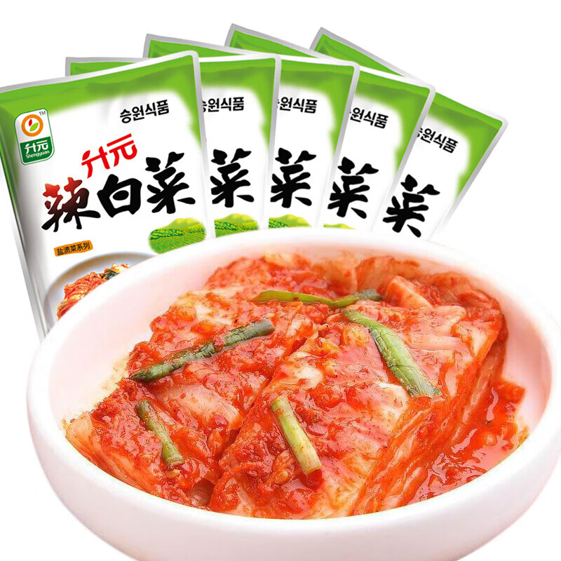 升元辣白菜130g*5袋 韩国风味泡菜朝鲜式辣白菜