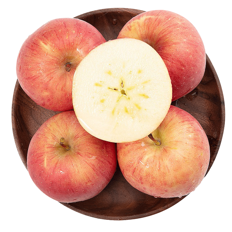 苹果 红富士 膜袋 中果 脆甜多汁酸甜口 果园专供 新鲜水果 5斤中果红富士