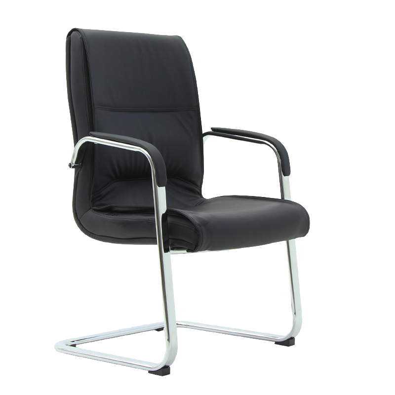 法果 办公椅电脑椅家用舒适久坐会议椅简约棋牌麻将椅人体工学弓形椅子 黑色【双板加厚】