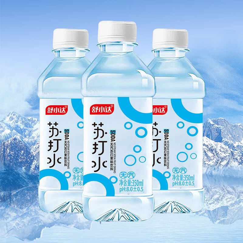 苏打水整箱350ml×24/12瓶无气弱碱性无蔗糖果味饮料柠檬蜜桃水 【新款】舒小达【原味】12瓶