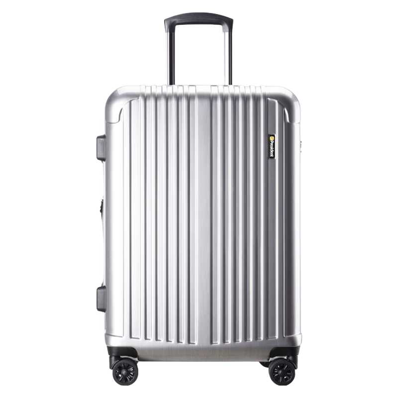 凌秀President凌秀 拉杆行李箱万向轮旅行箱子男女登机箱包密码可扩展 【可扩展】 拉链 版奢华银 28英寸 (托运箱5年保修)