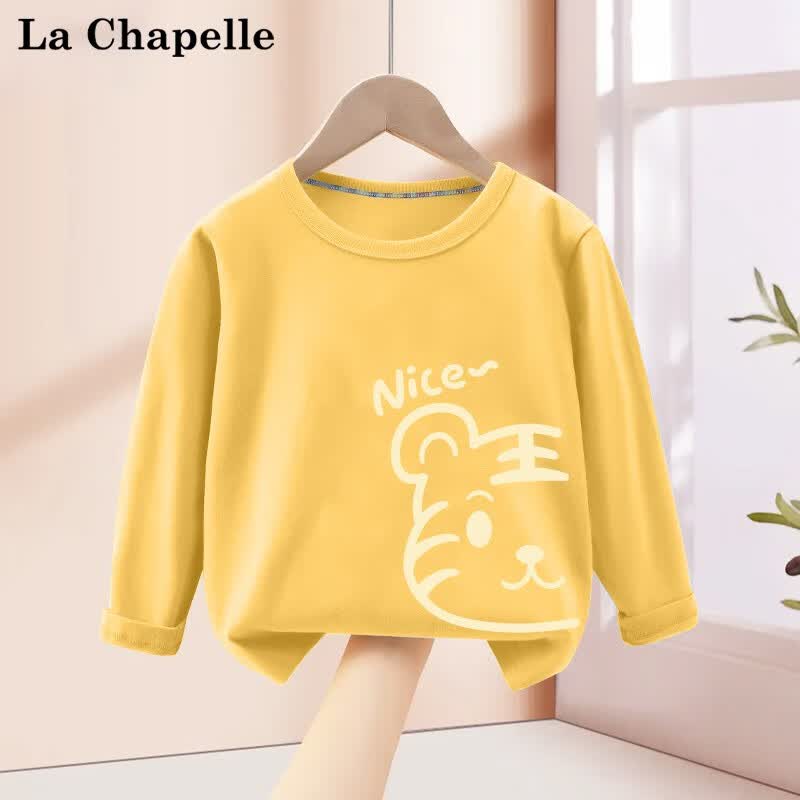 LA CHAPELLE MINI拉夏贝尔儿童长袖t恤男童纯棉宝宝上衣服薄款白色打底衫童装春秋 【纯棉长袖】半边虎黄色 130怎么样,好用不?