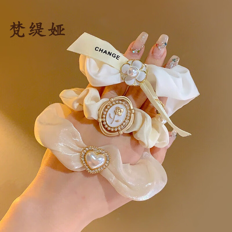 梵缇娅森系仙美大肠感头绳橡皮筋女扎头高弹力耐用皮套头饰 甜甜3件套