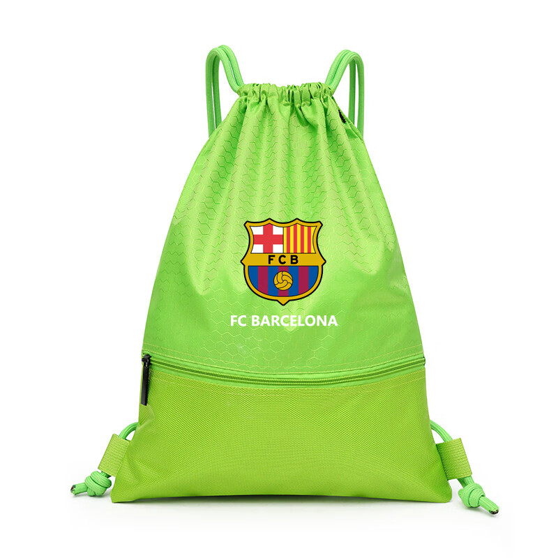 足球包学生足球训练运动收纳包大容量健身跑步休闲抽绳包球鞋袋子 深蓝色 小号巴萨(能装鞋子)