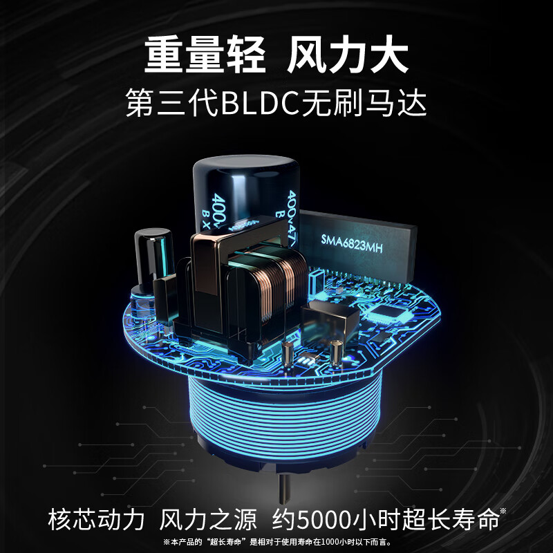 火之凤吹风机5610H 高速电吹风家用发廊级2400W大风力速干低噪音理发店专用恒温护发吹风筒 钛金灰
