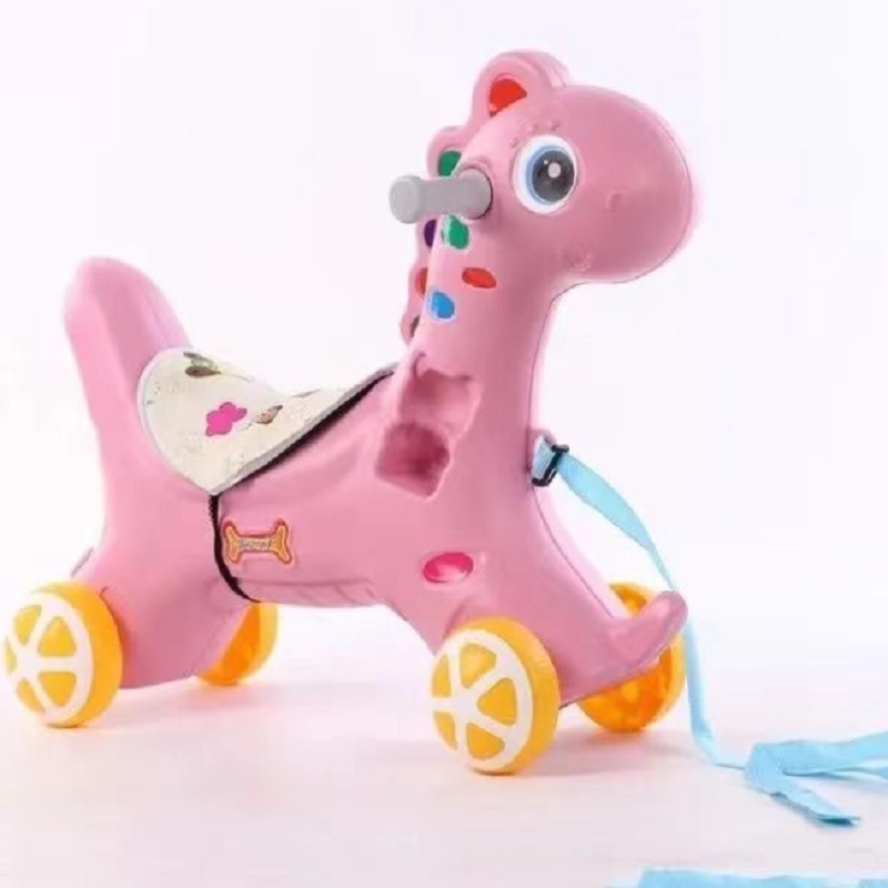 摇摇马儿童溜溜车可摇可滑两用新款木马宝宝玩具生日礼物婴儿摇椅 樱花粉 单滑行+无礼包