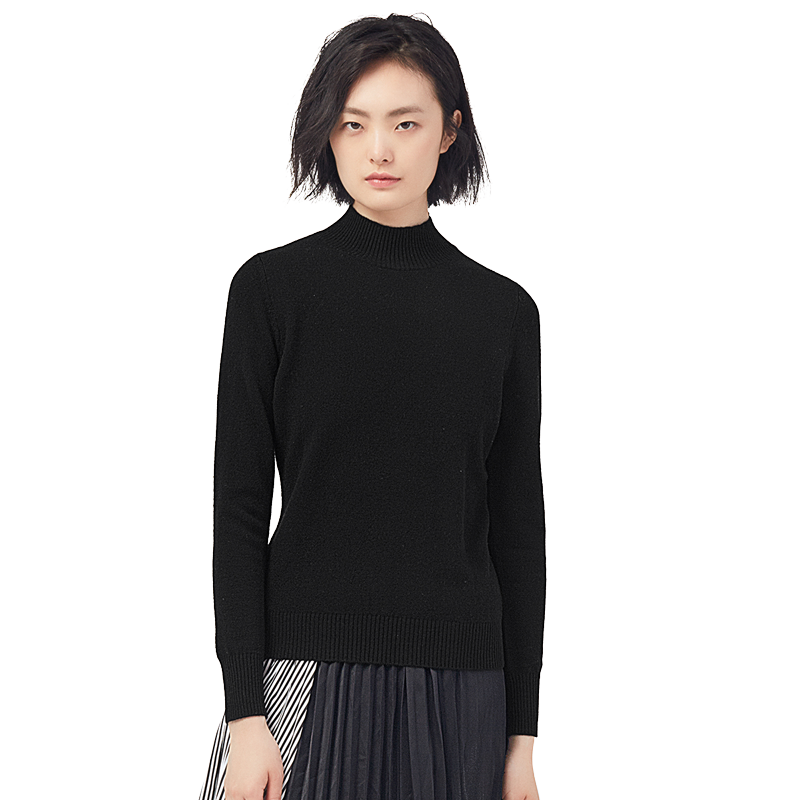 雪蓮秋冬新款半高領(lǐng)女套頭羊絨衫打底衫針織毛衣羊絨衫女 1628 115