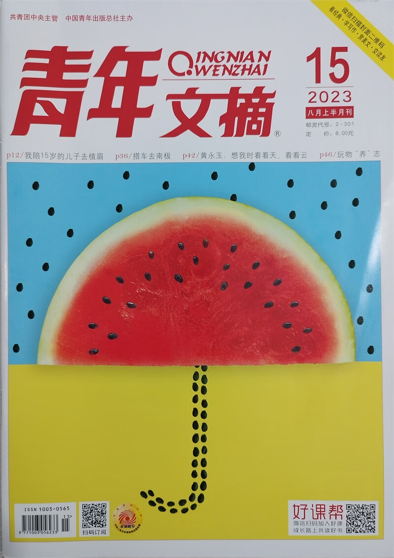 青年文摘 2023年第15期8月上 文学文摘期刊 中学生作文素材课外阅书籍