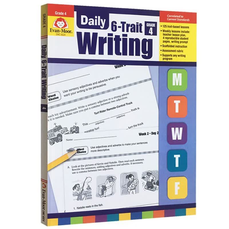 ####四年级 Daily 6-Trait Writing Grade 4 TE 每日练习系列附答案 完整版系统写作 Evan Moor Teacher Edition 英文原版美国加州教辅 Eva