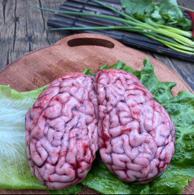 果亦橙牛脑花 新鲜现宰牛脑1副牛脑花牛脑子冷冻真空包装牛脑涮火锅生