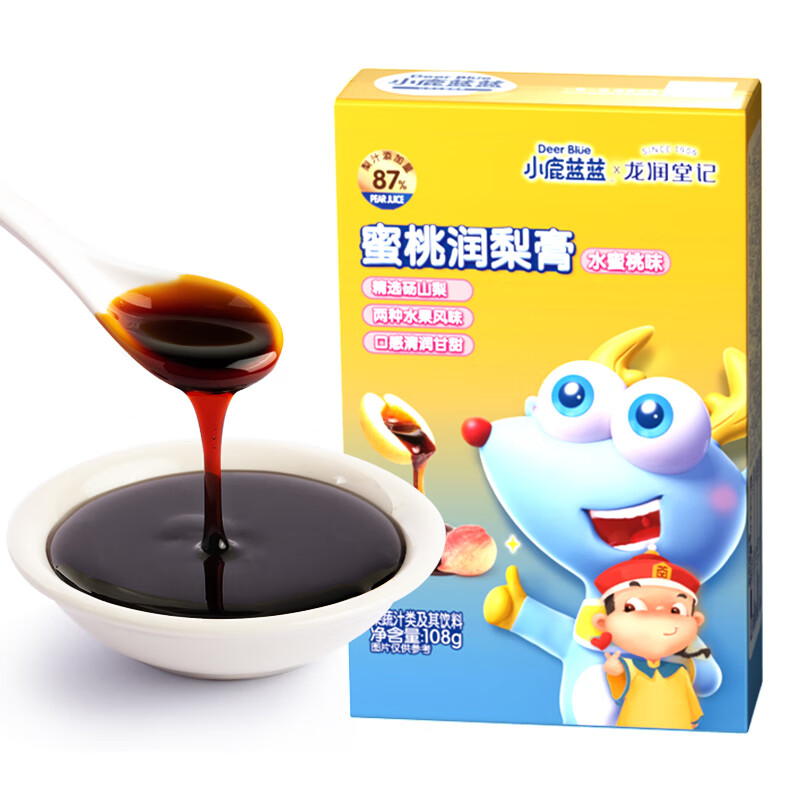 小鹿蓝蓝 秋梨膏蜜桃味 儿童润梨膏精选砀山古树酥梨独立袋装108g高性价比高么？