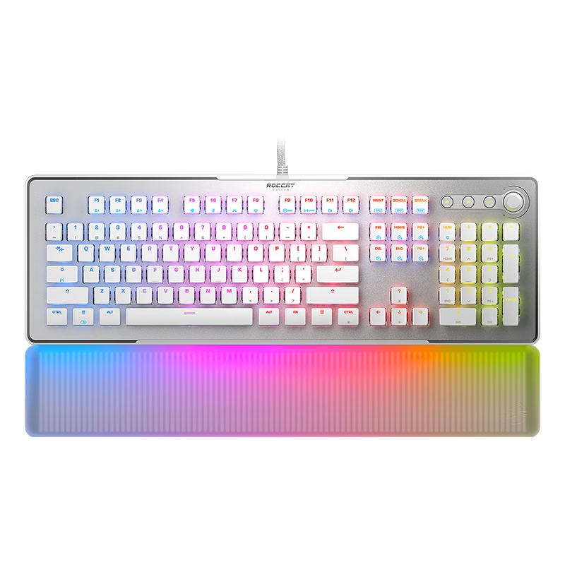 ROCCAT 冰豹 瓦肯二代VULCAN II光轴游戏机械键盘 旗舰版MAX-银白色(104键RGB)