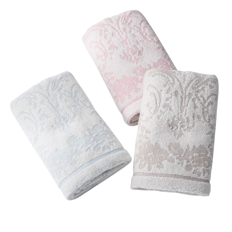 内野（UCHINO）经典花纹系列纯棉毛巾柔软吸水速干家用亲肤面巾3条装