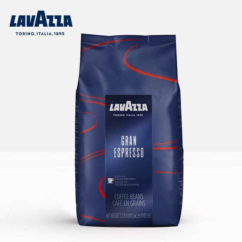 拉瓦萨(lavazza) 咖啡豆 意大利进口纯黑咖啡可研磨粉 特浓整箱(6*