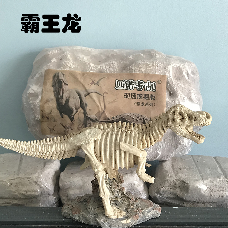 恐龙化石挖掘玩具大号霸王龙剑龙翼龙模型摆件儿童手工3-6-9 霸王龙