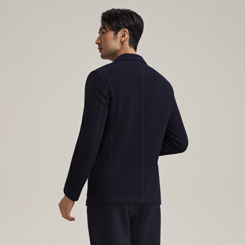 MAYOR男装 秋冬DONDI羊毛混纺深蓝轻便舒适针织休闲西服 深蓝色 180A (180/100A)