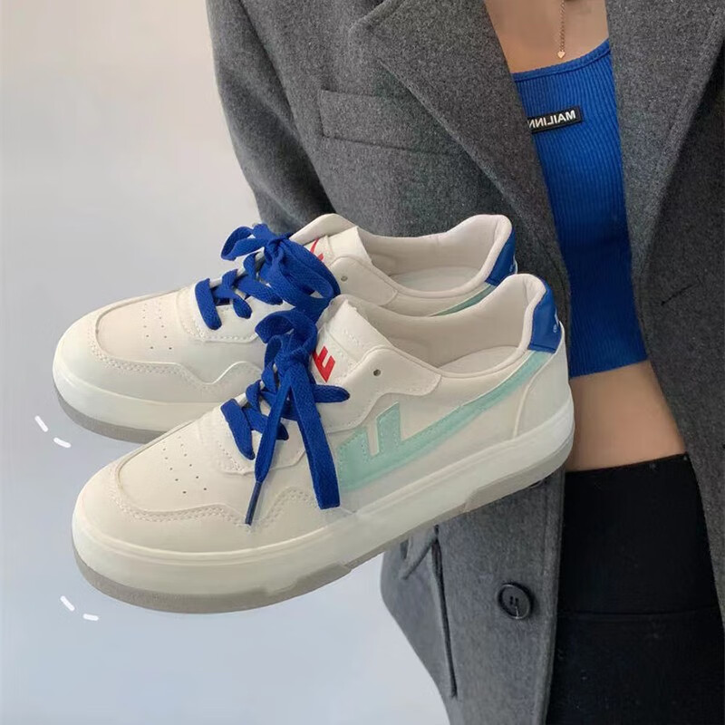 回力女鞋小白鞋女2023年款鞋子女厚底百搭休闲板鞋ins潮 白/浅蓝 38怎么样,好用不?