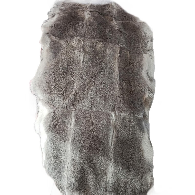 康童真兔皮整张兔毛皮毛一体服装内胆皮面料diy皮草饰品布料 烟灰色色