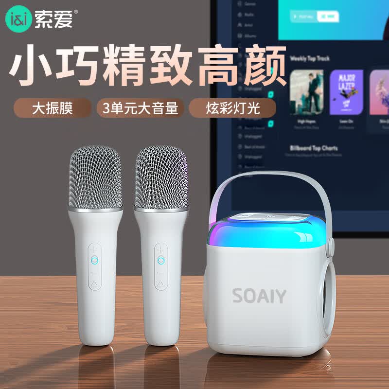 索爱soaiy SK18 话筒音响套装家庭ktv音响家用卡拉ok手机电视k歌迷你点歌机一体机无线蓝牙麦克风音箱双麦 白属于什么档次？