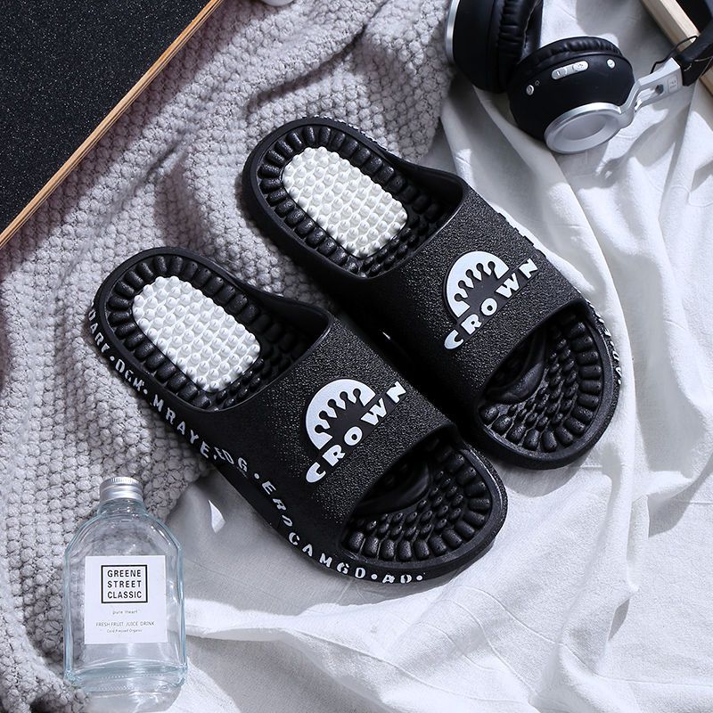 豹观(baoguan)洗澡穿的鞋底有孔的托鞋男有洞洞指压板拖鞋硬底穴位按