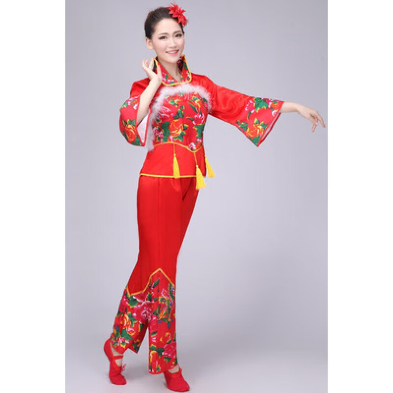 予瑾东北大秧歌服装民族秧歌服舞蹈演出服女款新款冬季广场扇子腰鼓表