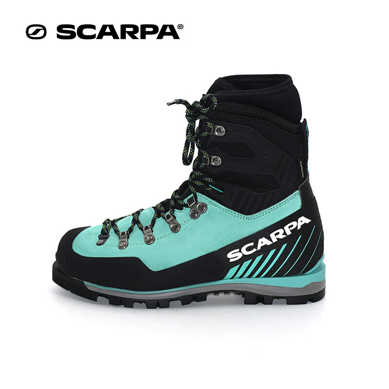 SCARPA思嘉帕户外鞋勃朗峰专业版GTX防水保暖高山靴登山鞋女士 GREEN BLUE(蓝绿色) 37
