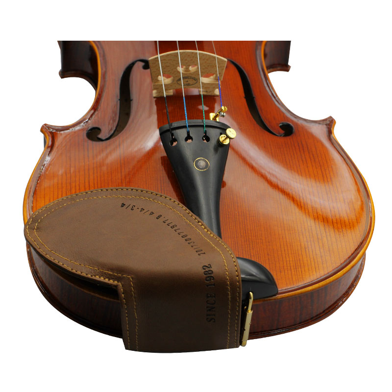 青歌小提琴羊皮肩托腮托垫小提琴护颈淡茧腮托垫 斯式瓜式通用型号 小提琴腮托垫-卡其色（1/4-1/8）