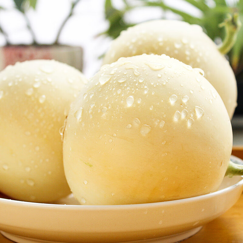 千园九味陕西阎良甜瓜头茬白皮黄肉白肉新鲜香瓜大果时令水果整箱 【净重4.5斤】2-4枚