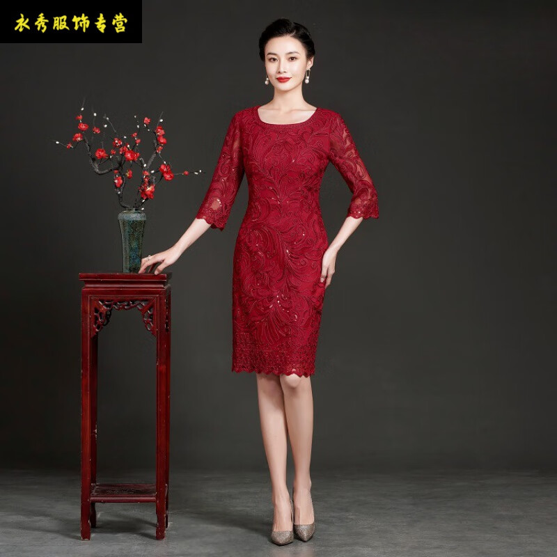 德朔高档婚礼妈妈装儿女婚宴2023春款气质端庄优雅喜婆婆丈母娘婚庆
