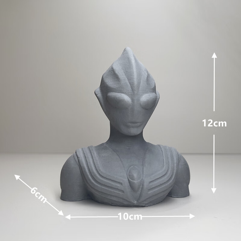 迪迦摆件创意布景装饰摆件沉水草缸布景微景观盆景 奥特曼灰色高12cm