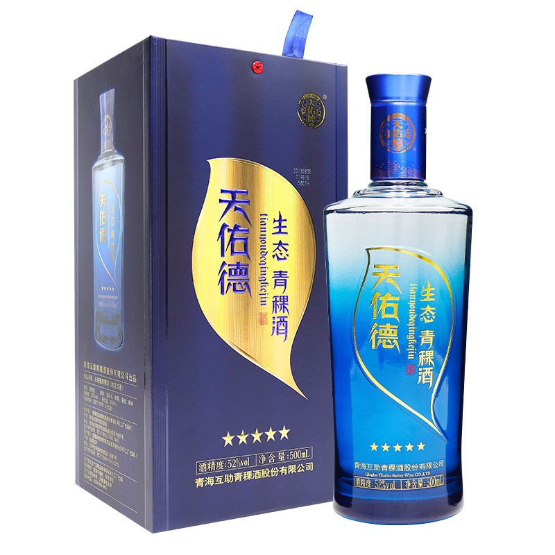 tian youde 天佑德 青稞酒 五星生态 52%vol 清香型白酒 500ml 单瓶装