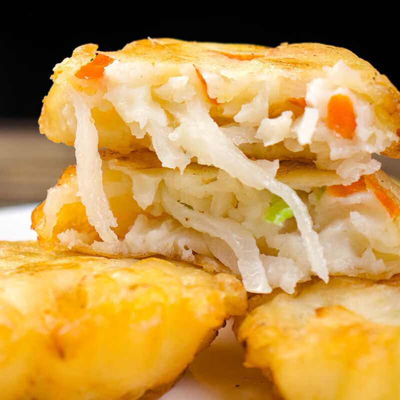 虎钢馋萝卜丝油墩子煎饼速冻油炸萝卜丝饼加热半成品小吃早点 萝卜丝