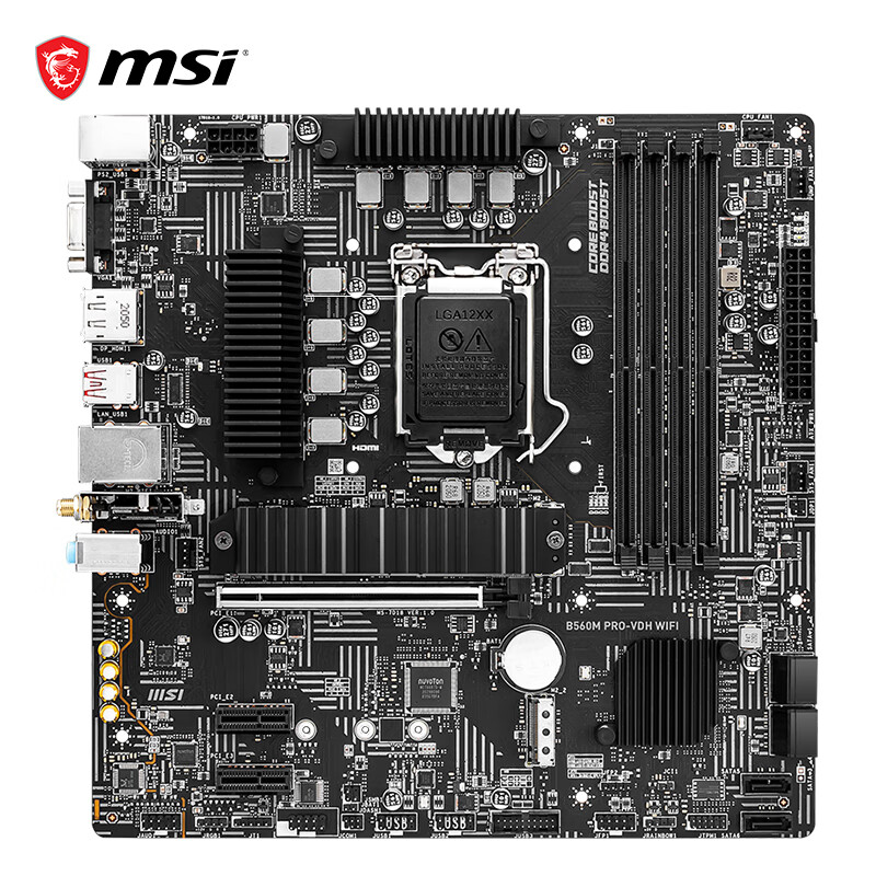 微星(MSI)B560M PRO-VDH WiFi电脑主板 支持WiFi6 CPU10400F/11400F/11600KF/11700(INTEL B560/LGA 1200)