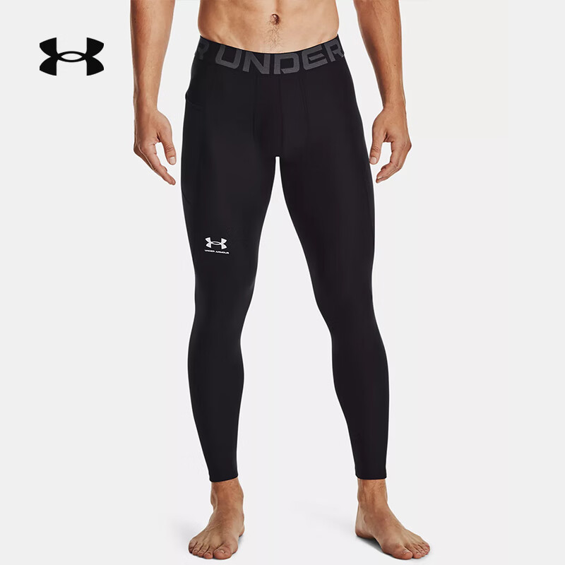Under Armour安德玛UA男士运动健身训练紧身裤跑步透气轻薄速干裤 黑色1361586-001 L