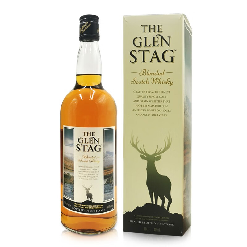 格兰萨戈（THE GLEN STAG）苏格兰进口威士忌 三年谷物调和威士忌 英国原瓶进口洋酒 1000ml单支装