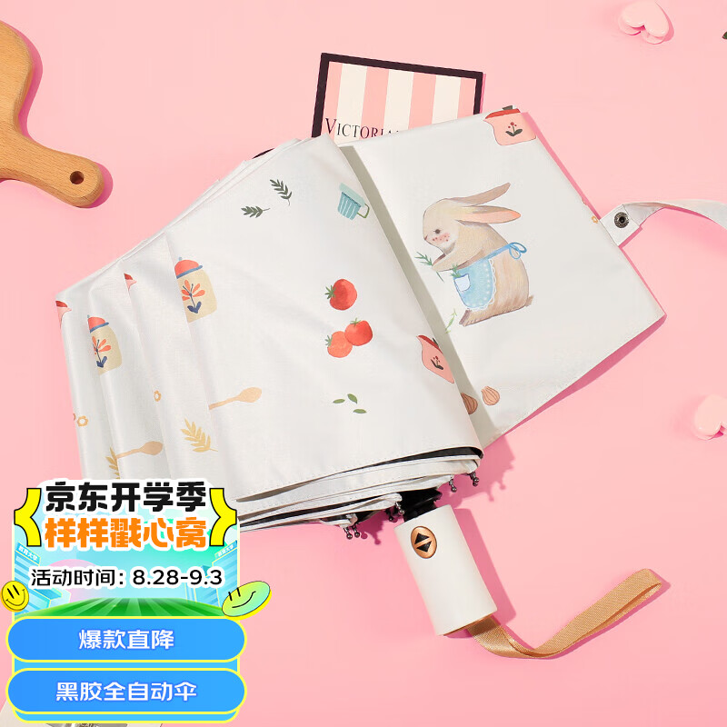 C'mon 兔子厨房黑胶全自动伞 晴雨伞折叠遮阳伞防晒太阳伞女防紫外线怎么看?