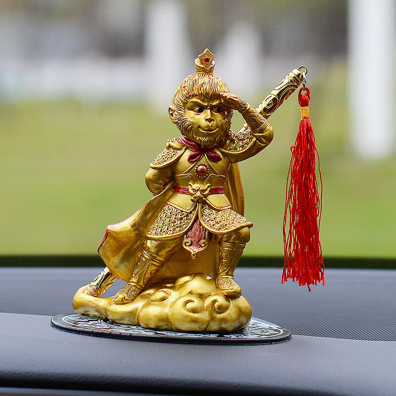 斗战胜佛车内饰品齐天大圣至尊宝车载高档礼品 金色孙悟空(配金箍棒)