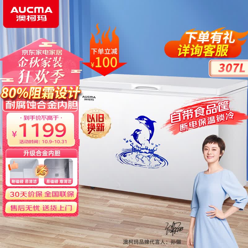 澳柯玛（AUCMA）307升低霜冰柜家用商用单温顶开门冷藏柜冷冻柜母乳小冰柜商用小型冰箱冷柜BC/BD-307HNE以旧换新属于什么档次？