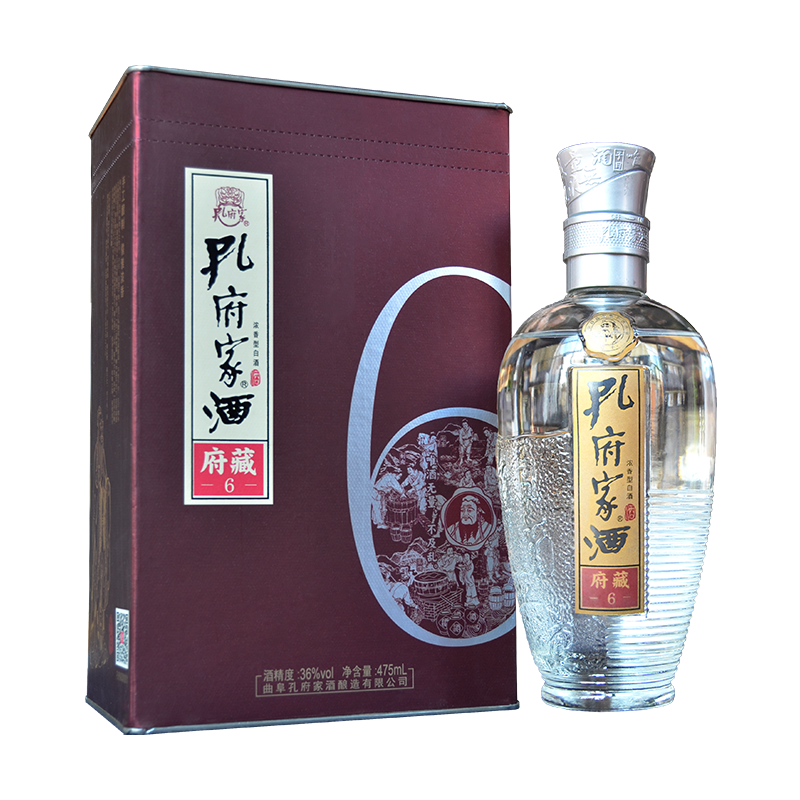 孔府家酒 府藏六 36度475ml 山东特产 浓香型白酒 单瓶