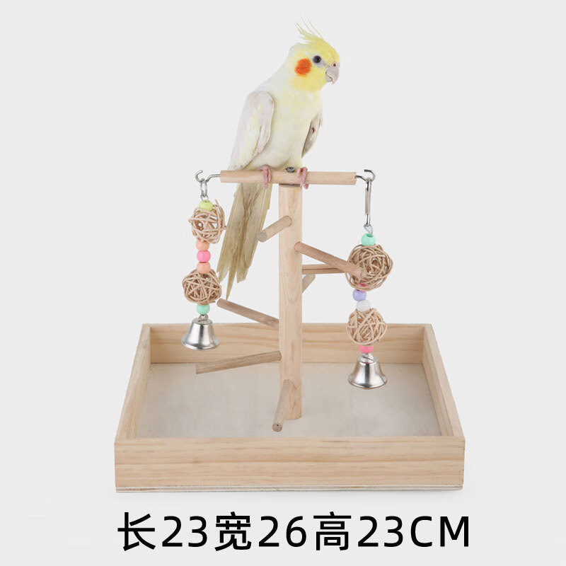 hkml*鹦鹉站架实木树枝落地桌面鸟笼站架用品用具脚环脚链小型鸟架子