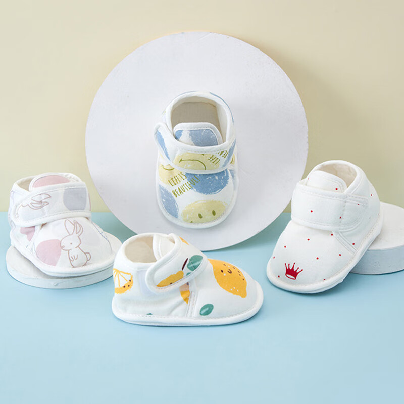 拉夏莉亚新生儿手工鞋宝宝步前鞋外出婴儿鞋子软底袜鞋0-3-6-12月棉鞋学步