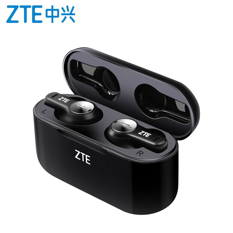 中兴 ZTE LIVEBUDS 真无线蓝牙耳机TWS 玄夜黑 通话降噪迷你苹果安卓通用运动手机耳机