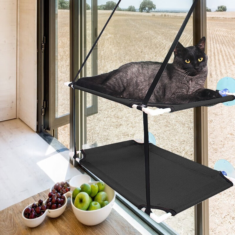 茨格曼 猫咪吊床猫窝吊床式猫抓板窗台玻璃吸盘式挂窝挂床四季通