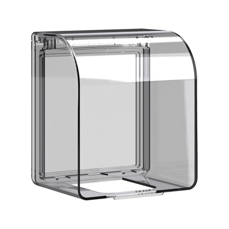 国际电工 热水器插座防水罩粘贴式浴室漏电开关插座防溅盒加高到7cm防水盒 加高二位防水盒 透明