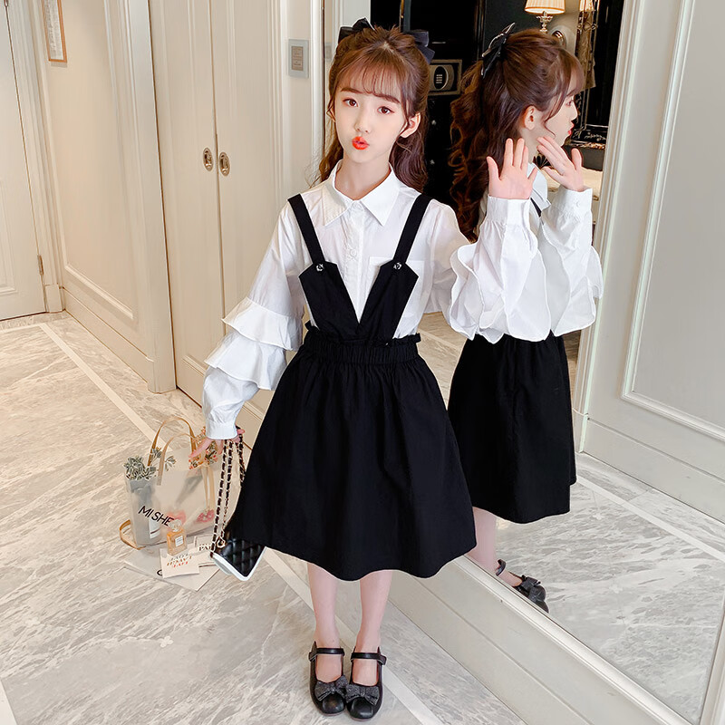 女童春装套装裙2021年新款洋气时髦女孩衣服儿童春秋大童装两件套