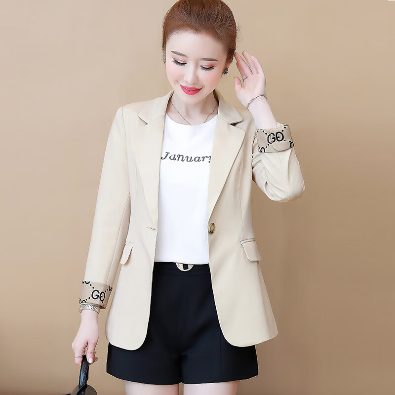 缪资 小西装女2021年春秋季新款韩版时尚大码女装小个子减龄修身职业