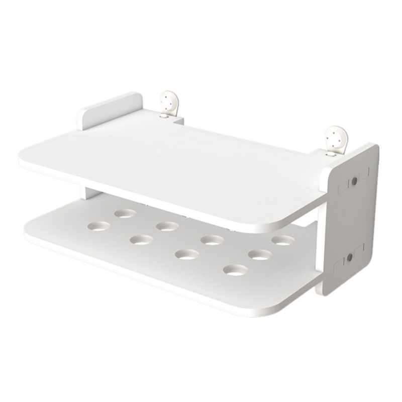 电视机顶盒置物架路由器置物架墙上客厅电视机顶盒卧室放wifi收纳盒架免打孔壁挂式 小号置物架